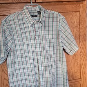 Arrow Men's Short-Sleeve Plaid Button-Down Shirt - Light Blue & Turquoise